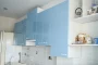 Прямая глянцевая кухня Blue Metallic